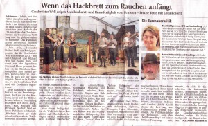Kritik im Merkur zu unserem Auftritt in Schliersee am 12. Juli 2013